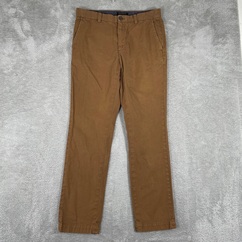 Banana Republic Aiden Chino Pants Mens 31x32 Brown Cotton Flat Front Pants‎